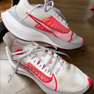 Nike zoom Athletic Shoes - White with Red Accents